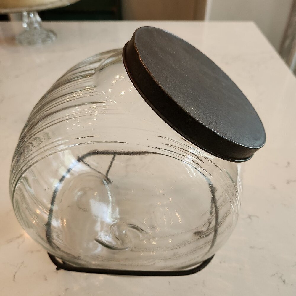 Vintage Sellers Brand Hoosier Embossed Sugar Jar w/Lid & Stand